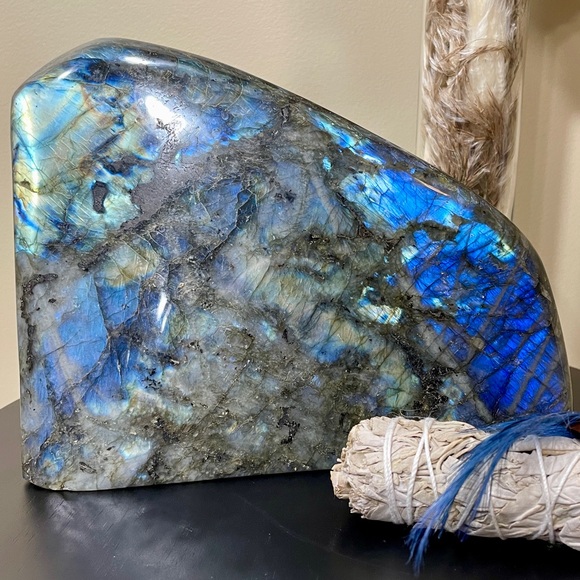 Other - Huge 7+ Pound Labradorite Crystal Free Form with Electric Blue Flash